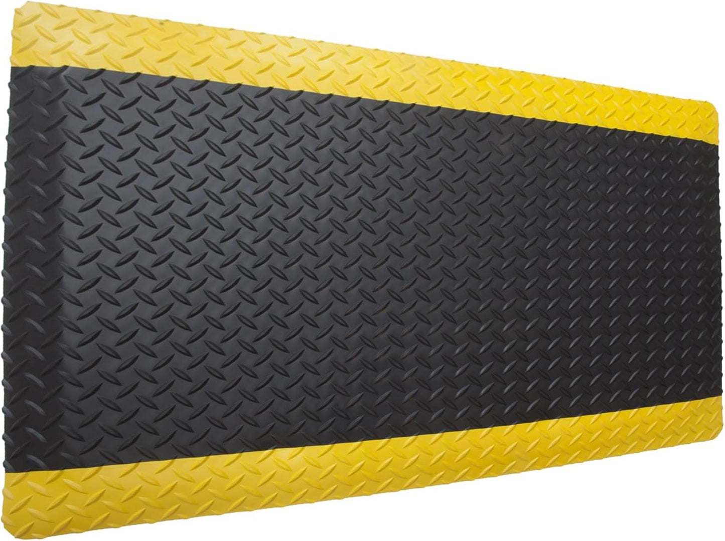 Rhino Mats, American Classic Diamond Anti-Fatigue Mats, Industrial Ergonomic Comfort Standing Mat for Work, Home, Garage, Office, Kitchen or Anywhere (Black/Yellow 9/16" Thick, 2 FT. x 19 FT.)