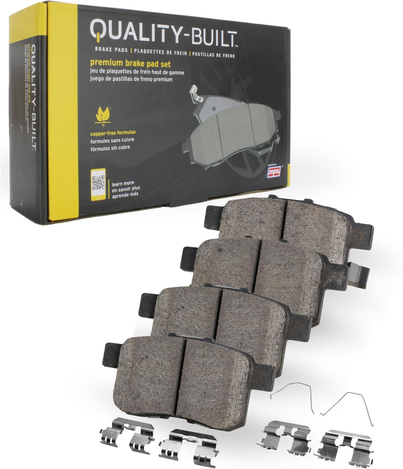 Premium Semi-Metallic Front Brake Pads (1001-1069M) Compatible with Ford F-250 Super Duty 2011-2005, F-350 2007-2005, F-350 Super Duty 2012-2005, F-450 Super Duty 2012-2010, Lobo 2010