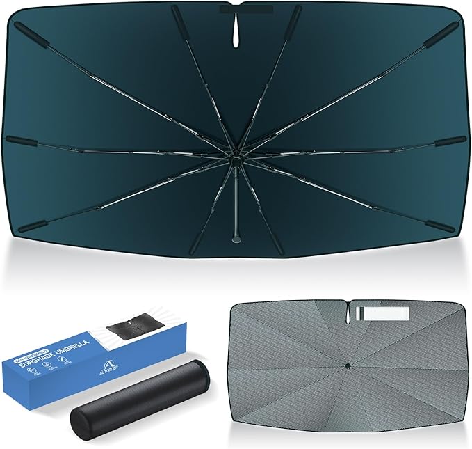 Autorder Windshield Sun Shade Umbrella for 2015-2022 Chevy Chevrolet Colorado Accessories,Upgraded Ice Crystal Material,Easy Setup Umbrella Sunshade for Car Windshield,100% Sun Blocking