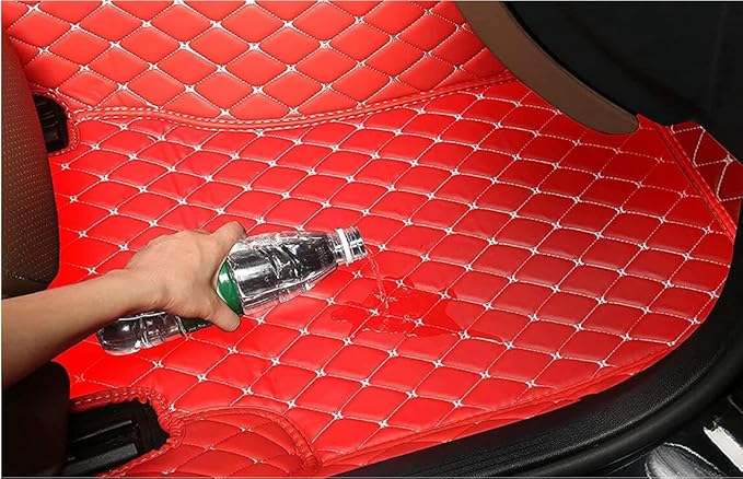 Custome Car Mats Accessories All Weather Floor mats Compatible with Automotive Floor Mats Passenger car mats (Black Red 3D)