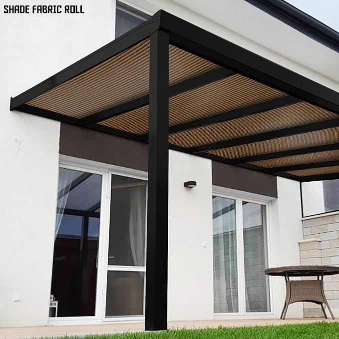TANG Sun Shade Fabric Roll 8'x109' Shade Cloth for Garden Brown HDPE Mesh Shading Pergola Cover Replacement Canopy, 95% Blockage Sunshades for Outdoor Patio Backyard Plant