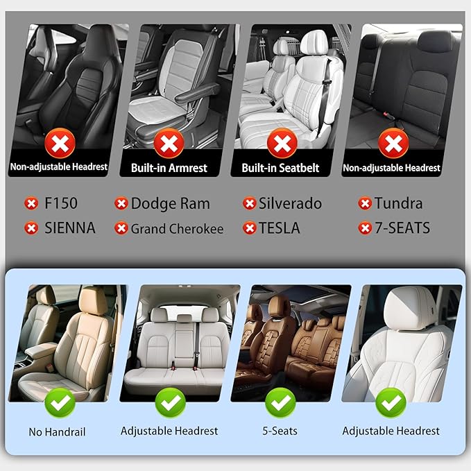 Full Coverage Faux Leather Car Seat Covers Full Set,Automotive Seat Covers for Cars,SUVs Pick-up Truck, Car Seat Cushion, Wine Red Seat Covers for 5 Seats