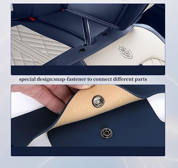 Premium Nappa Leatherette Car Seat Cover Set Custom Fit for Honda CR-V CRV 2000-2023 2024 2025 2026 Water-Proof Breathable Faux Leather Seat Cushion Protectors (Front 2 Seats,Black Cyan)