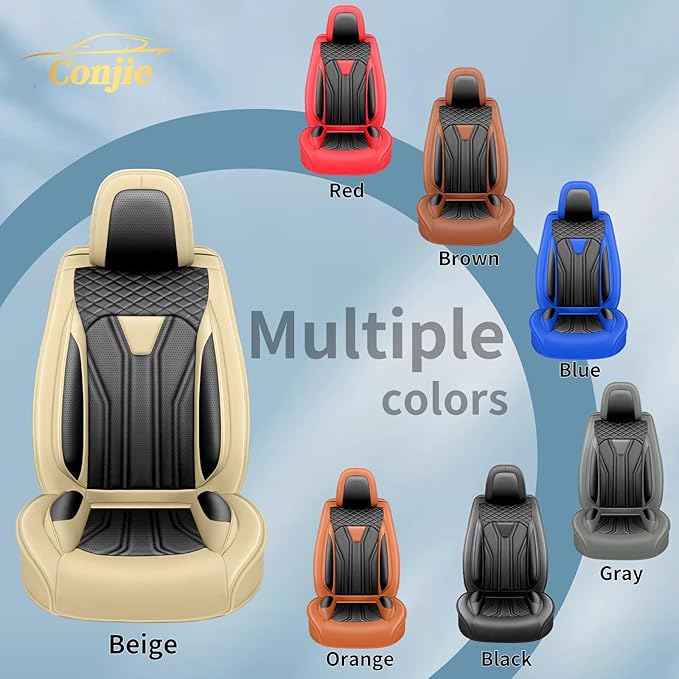 Fit Tucson Car Seat Covers Premium Leather for Hyundai Tucson 2010-2025 2026. Waterproof， Breathable, Scratch-Resistant & All-Weather Seat Cushion Protector (Full Set, Beige&Black)