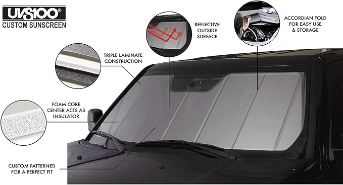Covercraft UVS100 Custom Sunscreen | UV10948SV | Compatible with Select Ford/Mercury Models, Silver