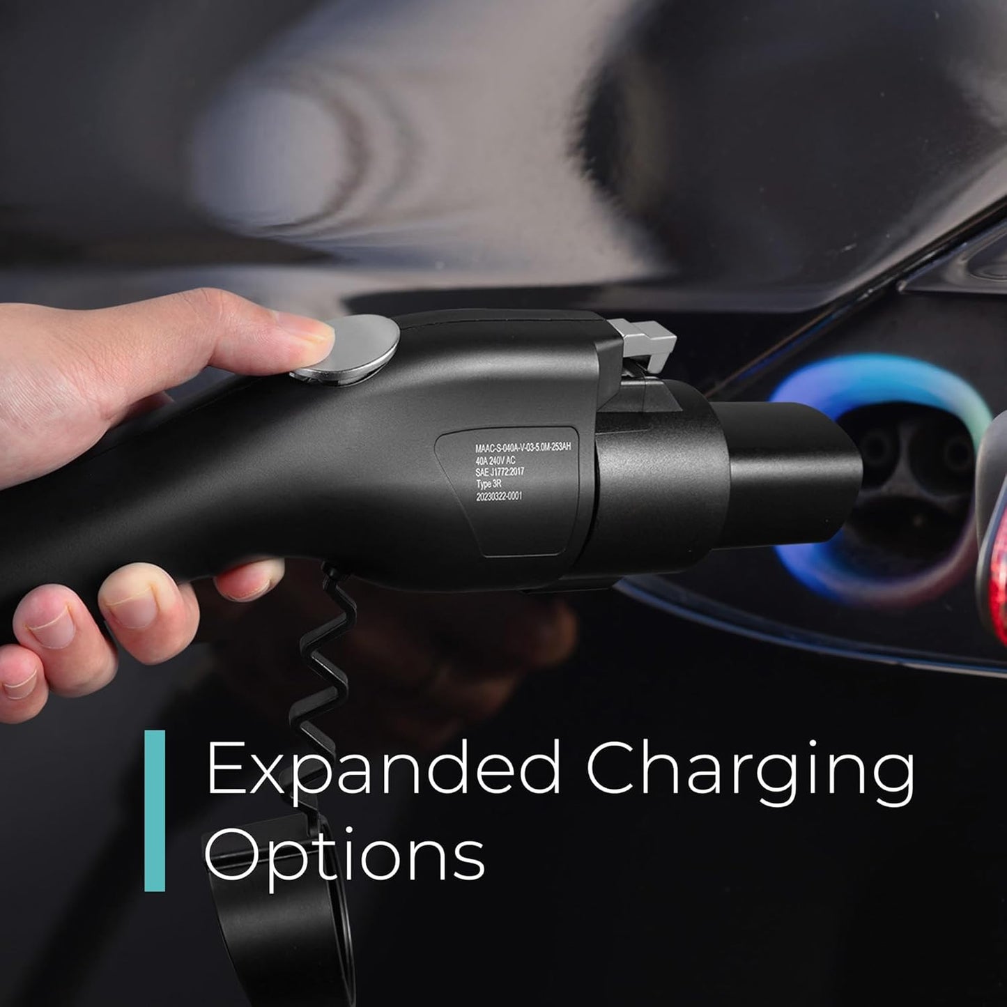 Lectron J1772 to Tesla Adapter 80 Amp (250V) - EV Charging Adapter Compatible with Tesla Model S/3/X/Y/Cybertruck and All Electric Vehicles in The NACS Alliance (Black)