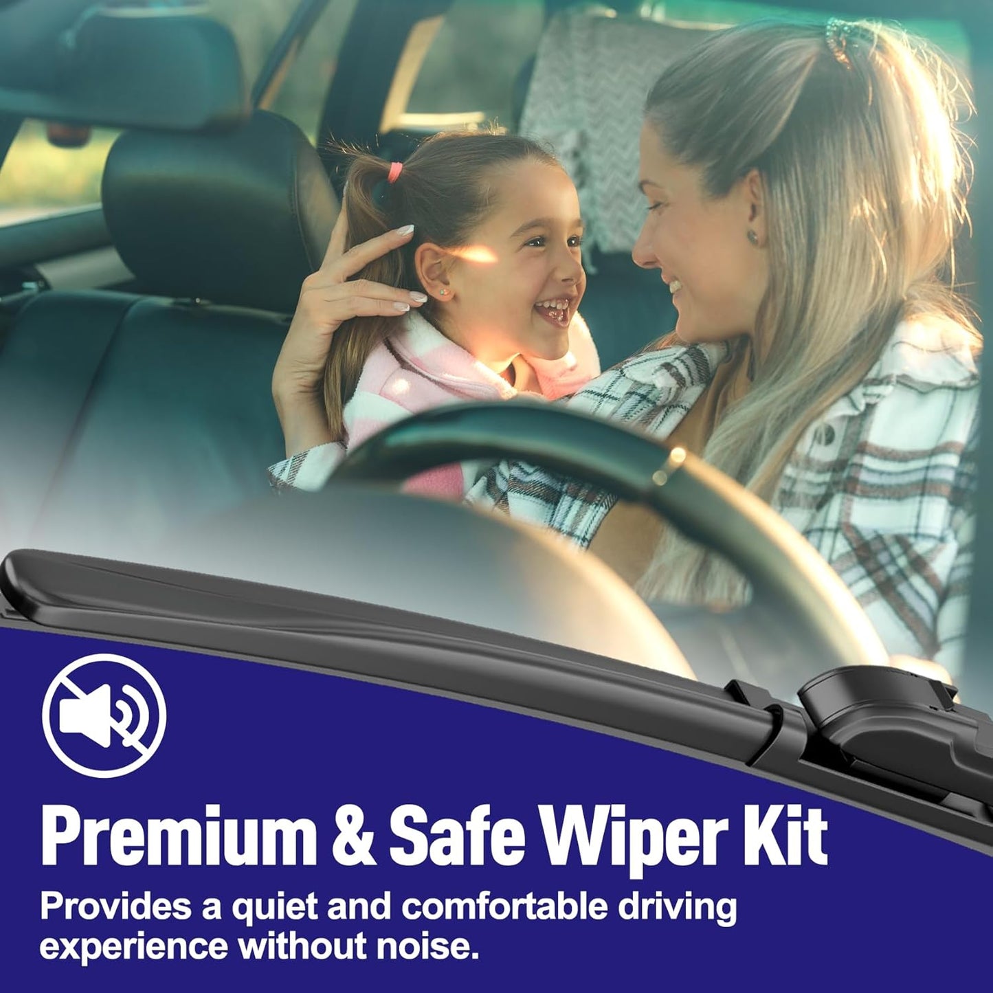 AJK Wiper Blades for Chevrolet Silverado 2019 2020 2021 2022 2023 2024, 2 Piece All Weather OEM Quality Automotive Replacement Windshield Wiper Blades for My Car