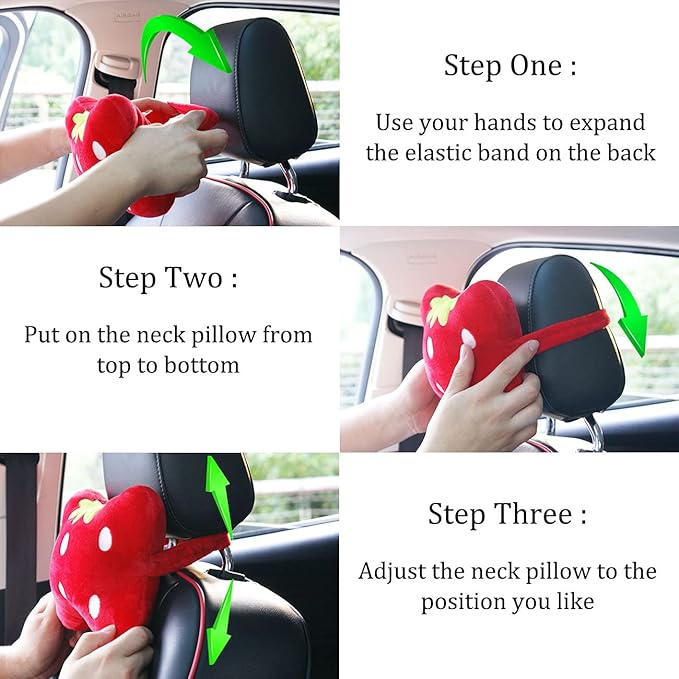 Sexysamba Car Headrest Pillow,Cartoon Neck Pillow for Car,Comfortable Soft Car Seat Pillow for Driving,Head Rest Cushion,Cute Neck Pillow for Travelling and Home 2Pcs (Tiger)