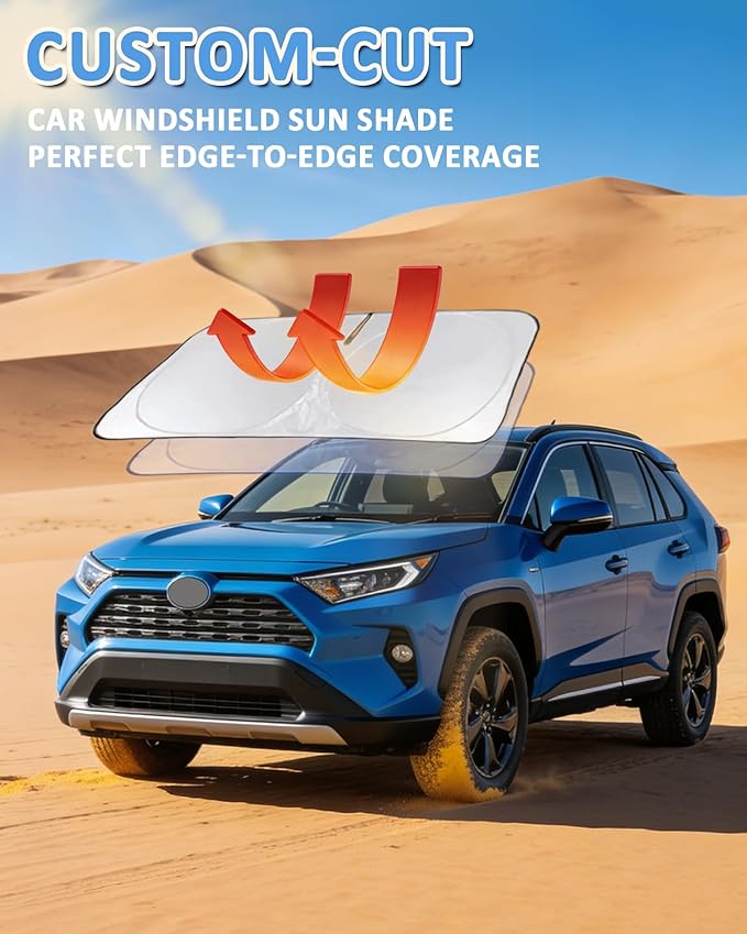 Sunshade for Ram 2500 Windshield Sun Shade for 2010-2025 2026 Dodge RAM 1500 2500 3500 Truck 2Dr RegularCab, 4Dr QuadCab, CrewCab, MegaCab Accessories Front Window Shield Cover Sun Visor Blocker