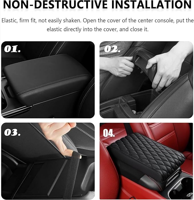Auto Armrest Cushion Pads for Honda Accord Crosstour(2010-2012) Accessories Car Centre Console Armrest Pad Durable Material and Easy to Clean-is Waterproof and Anti-Scratch