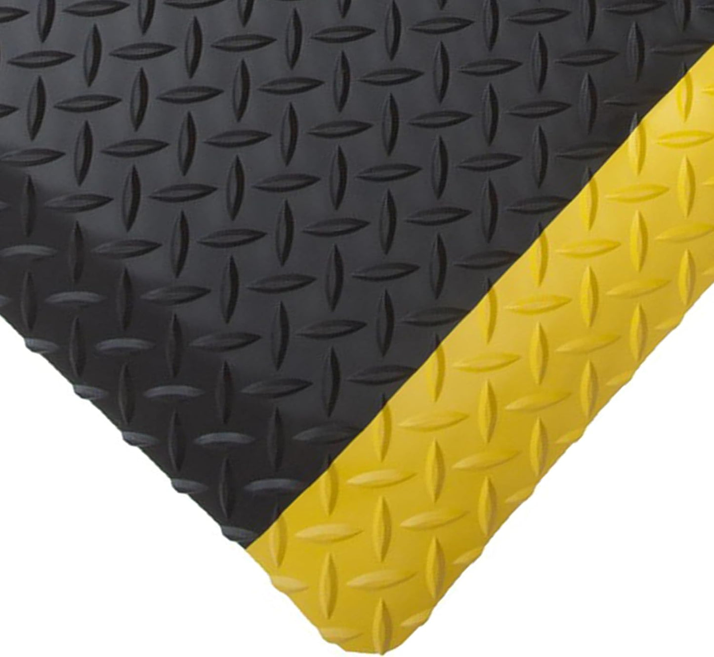 Rhino Mats, American Classic Diamond Anti-Fatigue Mats, Industrial Ergonomic Comfort Standing Mat for Work, Home, Garage, Office, Kitchen or Anywhere (Black/Yellow 1" Thick, 3 FT. x 17 FT.)