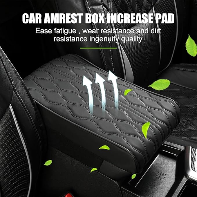 Car Center Console Cover for Ford Edge Sport 2011-2014, Universal Memory Foam Leather Comfortable Soft Armrest Box Pad Cushion Protector Accessories Easy to Clean,Red