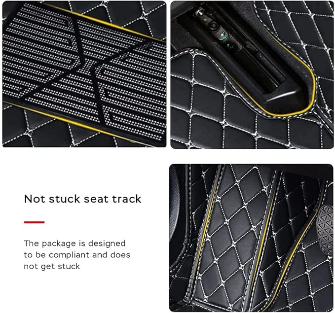 MELKEN Custom Fit Leather Car Floor Mats for 95% of Cars Full Coverage Floor Liners Car Mats (Black & Gray)