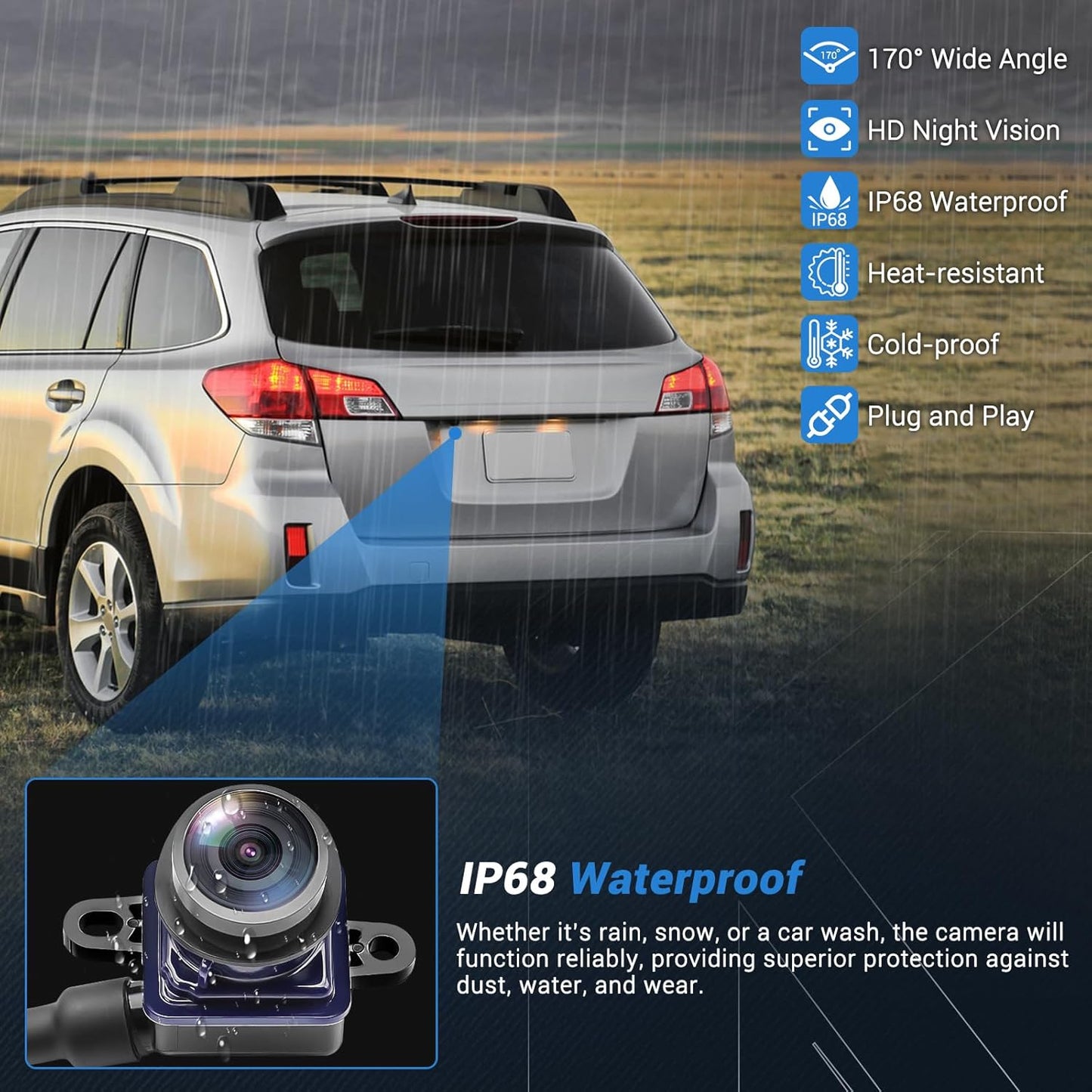 Rear View Backup Camera Parking Assist Camera Compatible with Dodge Dart 2013 2014 2015 2016, Replaces 56038990AA 56038990AB 56038990AC 1WY78GW7AA