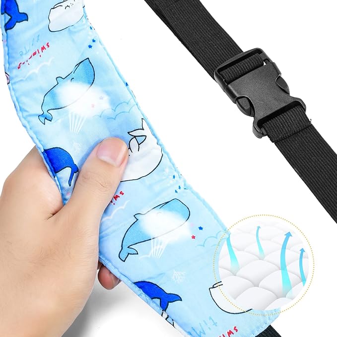 Baby Carseat Head Support,Car seat Straps Pillow Support Ban,Stroller Neck Relief Strap Headrest,Slumber Sling Sleep Positioner for Toddler Infants Child Children Kids
