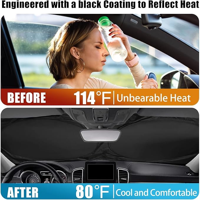 Sea Turtles Car Windshield Sun Shade Foldable Sunshade Front Window Cover Sun Visor Protector Accessories (59x27.5 inches)