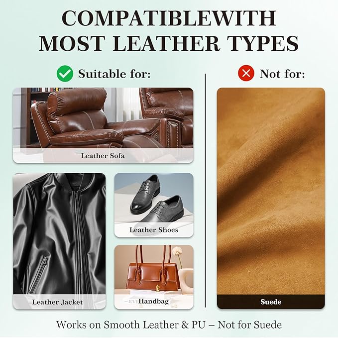 Leather Color Restorer, Leather Recoloring Balm, Scratch Remover, Leather Dye, Leather Paint, Leather Repair Kit for Furniture Couches Car Seats Shoes Bags, Medium Brown