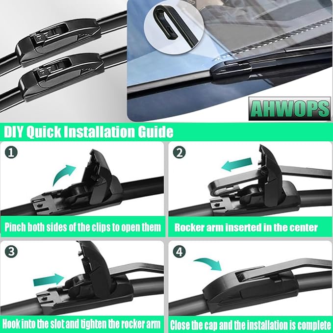 3 Wiper Front and Rear Wiper Blades for 2013-2018 Hyundai Santa Fe, 2013-2019 Hyundai Santa Fe XL, OE Original Style (26″/14″ Front/13″ Rear) For My Car