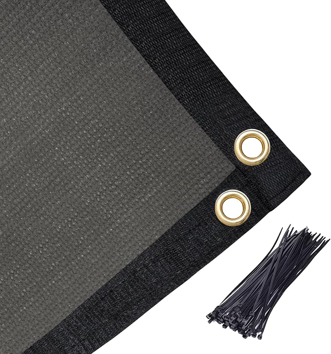 Amagenix 90% Pergola Shade Cover 7'X 21' Dark Gray Sun Shade Cloth with Grommets for Outdoor Garden Patio Porch-Commercial Grade 200 GSM-Cable Zip Ties Included (We Customized)