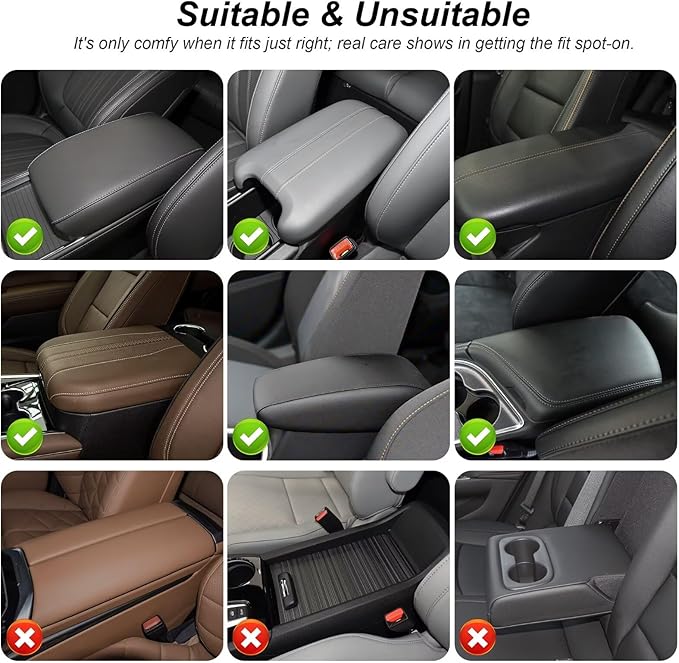 Center Console Cover Fit for Venza Faux Leather Car Armrest Cushion with Storage Bags, Cup Holder ＆ Phone Storage Multifunctional Middle Console Cover(Beige)