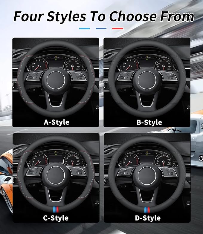 Custom-Fit for Lexus Steering Wheel Cover, Premium Leather Car Steering Wheel Cover with Logo, Non-Slip, Breathable, for Lexus Accessories (D-Style,for Lexus)