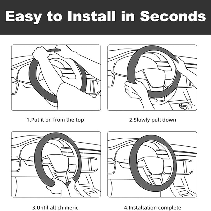 Car Steering Wheel Cover for Women Men, Non-Slip Jamaica Jamaicans Flag Car Accessory, Universal 14"-15" Fit for Cars, SUVs, Trucks (Jamaican Flag)