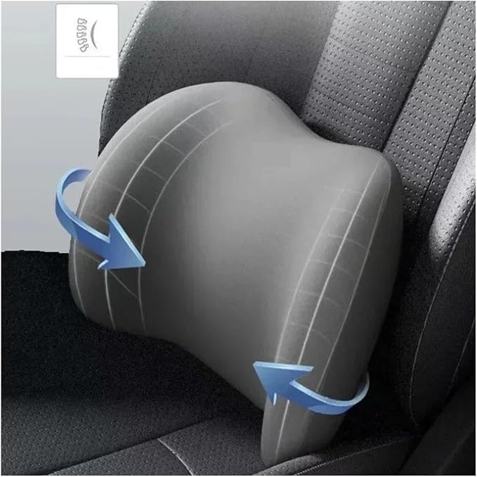 Car Neck Pillow and Lumbar Support Cushion - Memory Foam Backrest for Driver Seat Comfort(Pink)