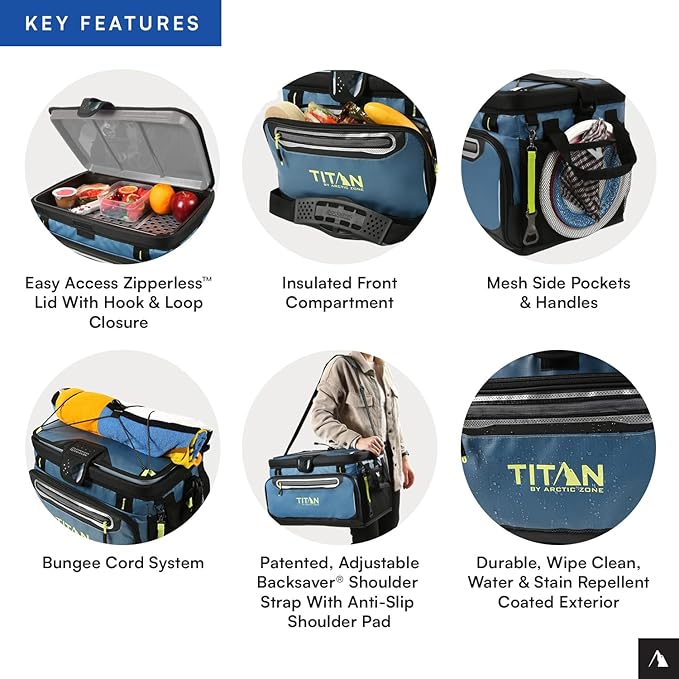 Titan by Arctic Zone Deep Freeze Cooler - Zipperless Hardbody Cooler - Deep Freeze Insulation, HardBody Liner, and SmartShelf