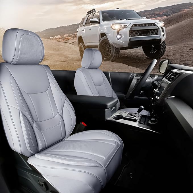 Coverland Custom Fit Car Seat Covers for SUV Compatible with [Voyager, Grand Caravan, Odyssey, Passport, Sienna] Premium Waterproof Non-Slip Interior Seat Protector [Front Gray - Size Chart A30]