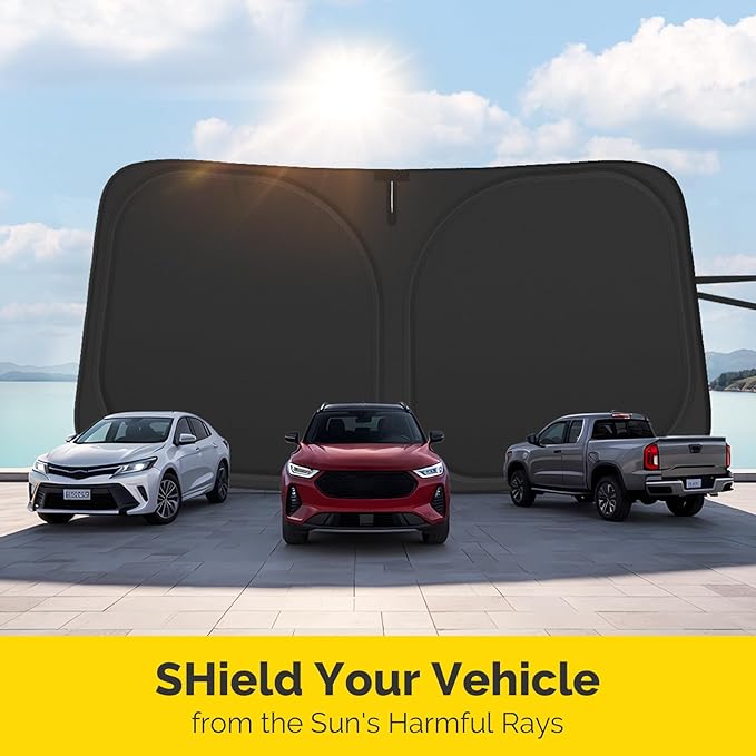 Car Windshield Sun Shade Compatible with 2018 2019 2020 2021 2022 2023 2024 2025 2026 Chevy Equinox Accessories Windshield Cover Foldable Front Window Sunshade Custom Sun Visor Blocks UV Rays