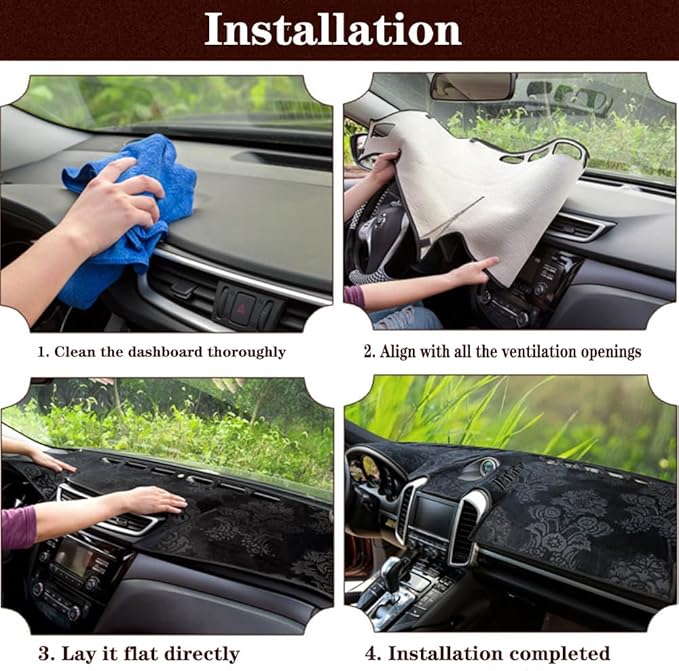 Dashboard Cover for Ford Escape 2020-2022,Anti-Glare Sun Shield,Non-Slip Custom Fit Dash Mat,Interior Protector,Microsuede