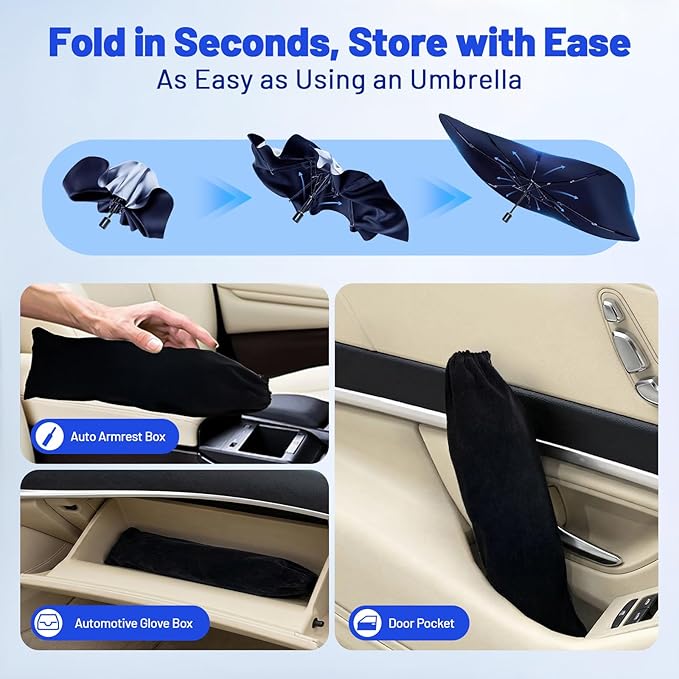 Car Windshield Sun Shade for Toyota 4Runner 2010-2026 –[Reflective Coated Fabric] Sunshade Umbrella for Front Window, Car Shades Sun Visor Keep Car Cool and Protects Interior, 1:1 Exact Fit