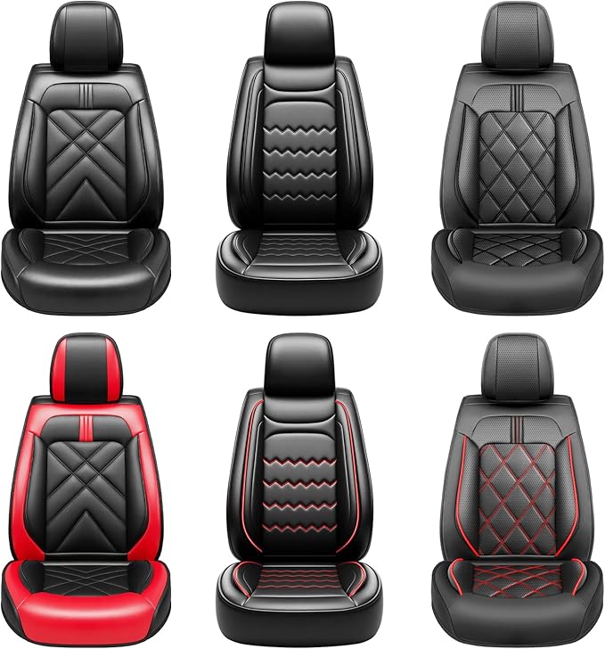 CX-70 Car Seat Covers Custom Fit for Mazda CX-70 2025-2026, Full Coverage Premium Leather Waterproof Breathable Seat Covers, Automotive Seat Protectors, Airbag Compatible(2 Front Seats, Black)