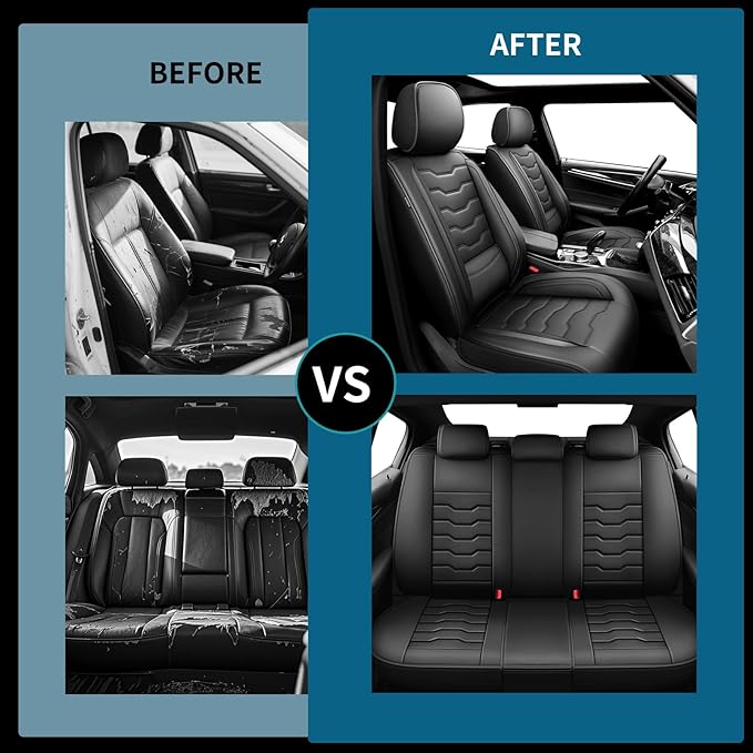 Fit Altima Car Seat Covers Compatible with Nissan Altima 2011-2025 2026 - Premium Leather， Waterproof Breathable， All-Weather Seat Cushion Protecto&Airbag Compatible (2 Front Seat Black)