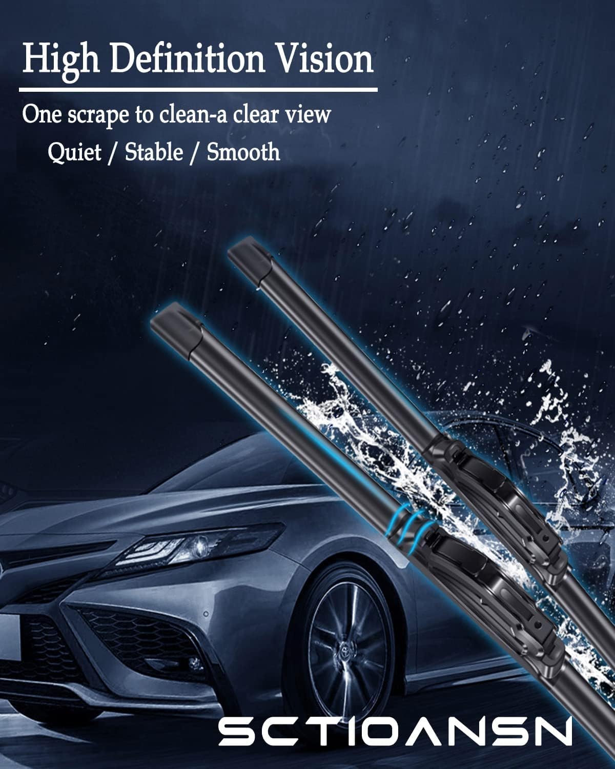 3Pcs Windshield Wiper Blades for Cadillac XT5 2017 2018 2019 2020 2021 2022 2023, Original Equipment Automotive Replacement Windshield Wiper for My Car-24"/20"/11T" (Pack of 3) J- HOOK