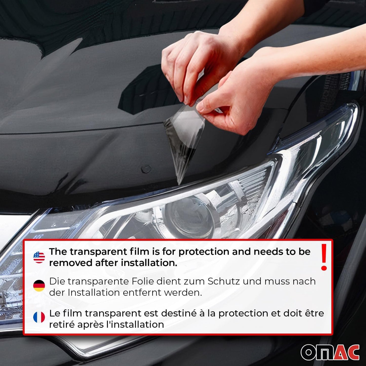 OMAC Front Bug Shield Hood Deflector Guard fits Hyundai Tucson 2010-2015 Smoke Black