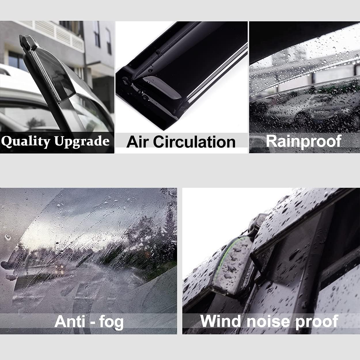 94512 Side Window Wind Deflector,4pcs Outside Mount Style Shade Sun Rain Guards Set,Dark Smoke Nice Window Visor fit for 2005-2012 Nissan Pathfinder