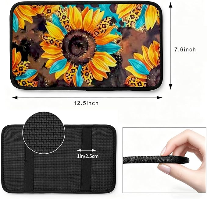Wolf Vehicle Center Console Armrest Cover Pad,Wolf Car Accessories Soft Middle Console Cushion Pad,Auto Arm Rest Mat Decor Wolfs Gifts for Women Men Dad for Most Vehicle SUV Truck