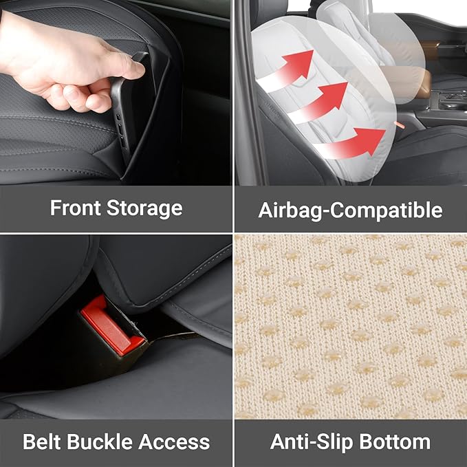 Coverland Custom Fit Car Seat Covers for Car Compatible with [BMW i4, Lexu s is, LS, 320TE, S-Class, Legacy] Premium Waterproof Non-Slip Interior Seat Protector [Full Set Dark Gray- Size Chart X56]