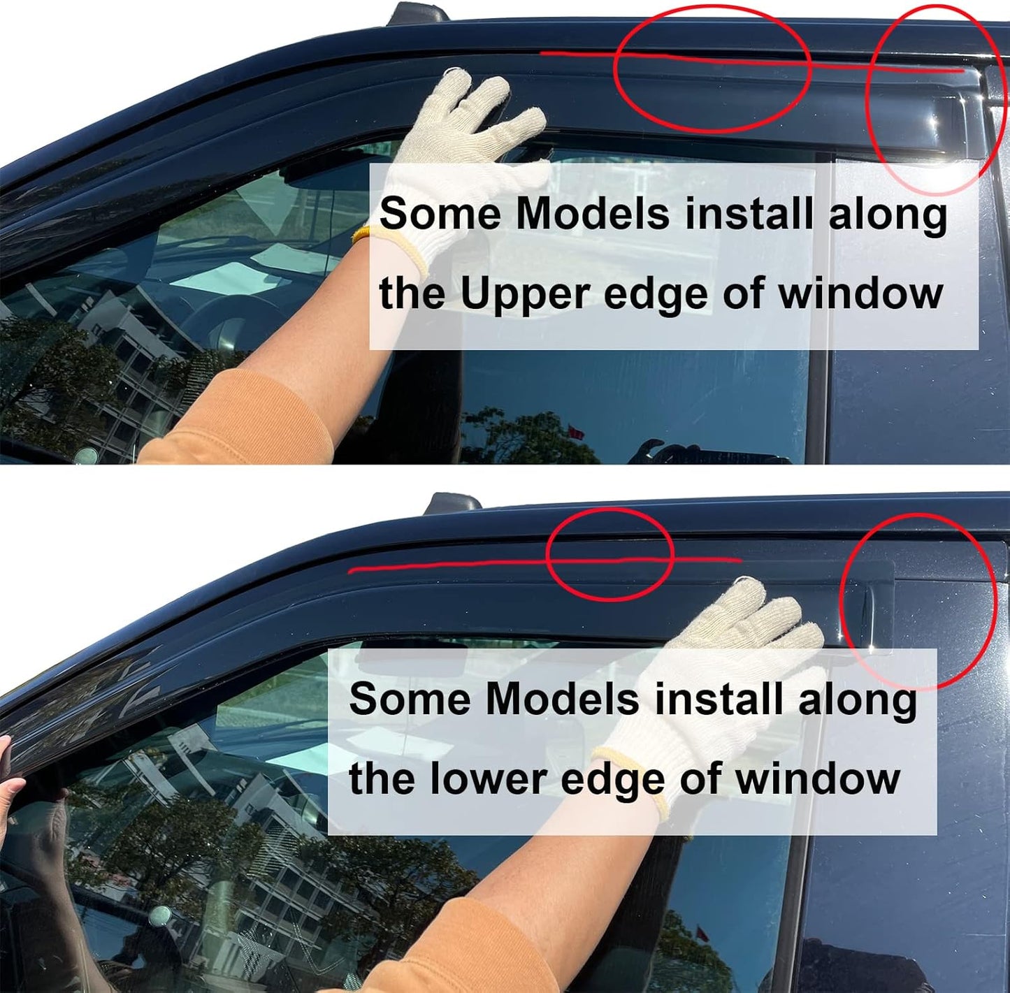 4pc Sun Rain Guards Window Visor Wind Deflector Compatible with Nissan Versa Hatchback 07-12/Sedan 07-11 Smoke 94009