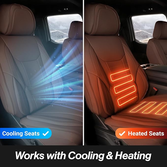 Coverland Custom Fit Car Seat Covers for SUV Compatible with [2015-2026 Porsche Macan] PPremium Car Seat Cover Water Resistant Leather Non-Slip Interior Protectorr [Full Set Dark Brown - Chart X68]