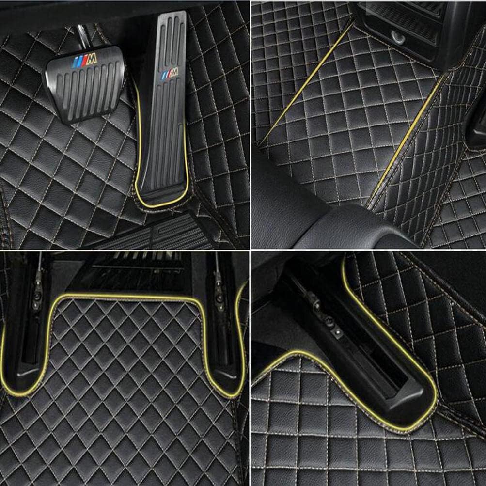 TAHALICustom Colors Car Floor Mats Black Pink for 99.9% Sedan SUV Sports， All-Weather Liners Car Floor mat，Luxury Leather Automotive Floor Mats (Pink Black,3D Floor Mats)