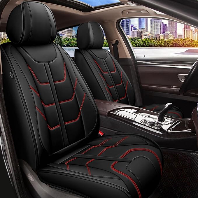 TTX LIGHTING Car Seat Covers fit for Hyundai Tucson 2005-2026 Full Set: Premium Leather Automotive Seat Cover with Airbag Compatible Waterproof (5 Seats, Redline)