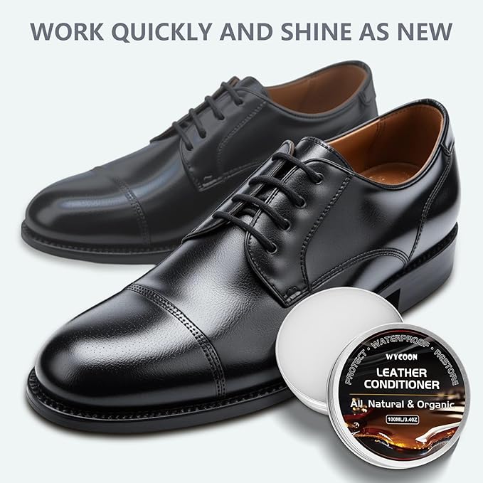 Leather Recoloring Balm with 100ml Mink Oil Conditioner | Beige Repair Kit, Dye & Color Restorer for Furniture, Sofa, Car Seats, Bags | Restore Faded & Scratched Surfaces
