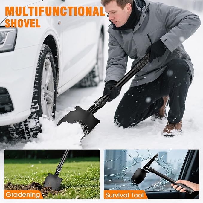 Emergency Car Kit,Roadside Emergency Tool Kit for Vehicle Truck with Air Compressor Jumper Cable First Aid Kit,Winter Auto Road Side Kit Women Men Car Travel Safety Assistance Survival Essentials Kit