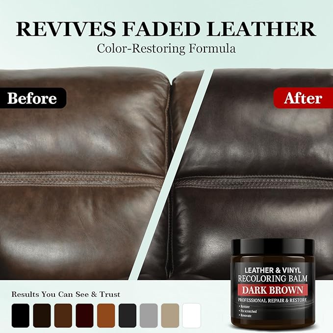 Leather Color Restorer, Recoloring Balm, Scratch Remover, Dye, Paint, Repair Kit for Furniture, Couches, Car Seats, Shoes, Bags, Beige