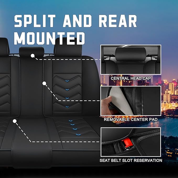 CTDS Car Seat Covers for Honda HR-V 2016-2026, Stylish Sport Seat Cover, Premium Nappa Leather Car Seat Cover. Automobile Seat Covers Sets.(Standard 5 Seats/Black Blue)