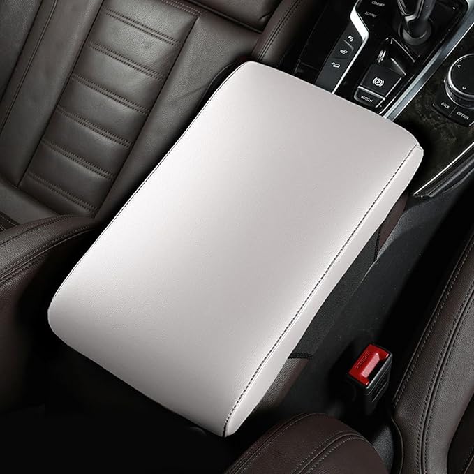 Car Armrest Cover Pad for Hyundai Elantra 6.Generation (AD) 2015-2020 Premium Leather Center Console Armrest Cushion Pad Anti-Scratch Waterproof Auto Interior Accessories White Style