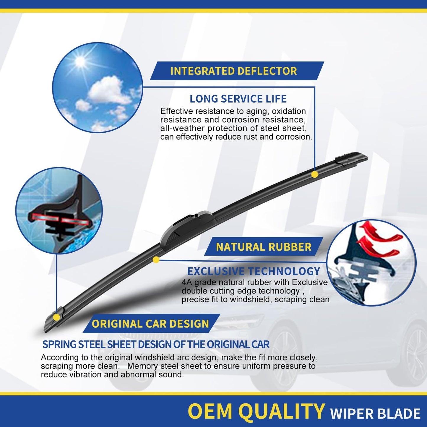3 wipers Replacement For Subaru Outback Legacy 2010-2014 Nissan Murano 2003-2007 Windshield Wiper Blades Original Equipment Replacement - 26"+19"+14" (Set of 3) U/J HOOK