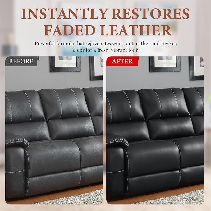 Leather Recoloring Balm Leather Color Restorer Scratch Repair Leather Paint for Furniture Couches Car Seats Shoes Bags Leather Dye and Scratched Leather with Leather Conditioner - TAN